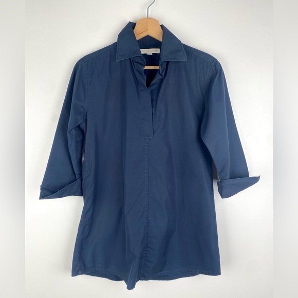 Ann Mashburn Popover Shirt Dress Navy - Picture 1 of 6